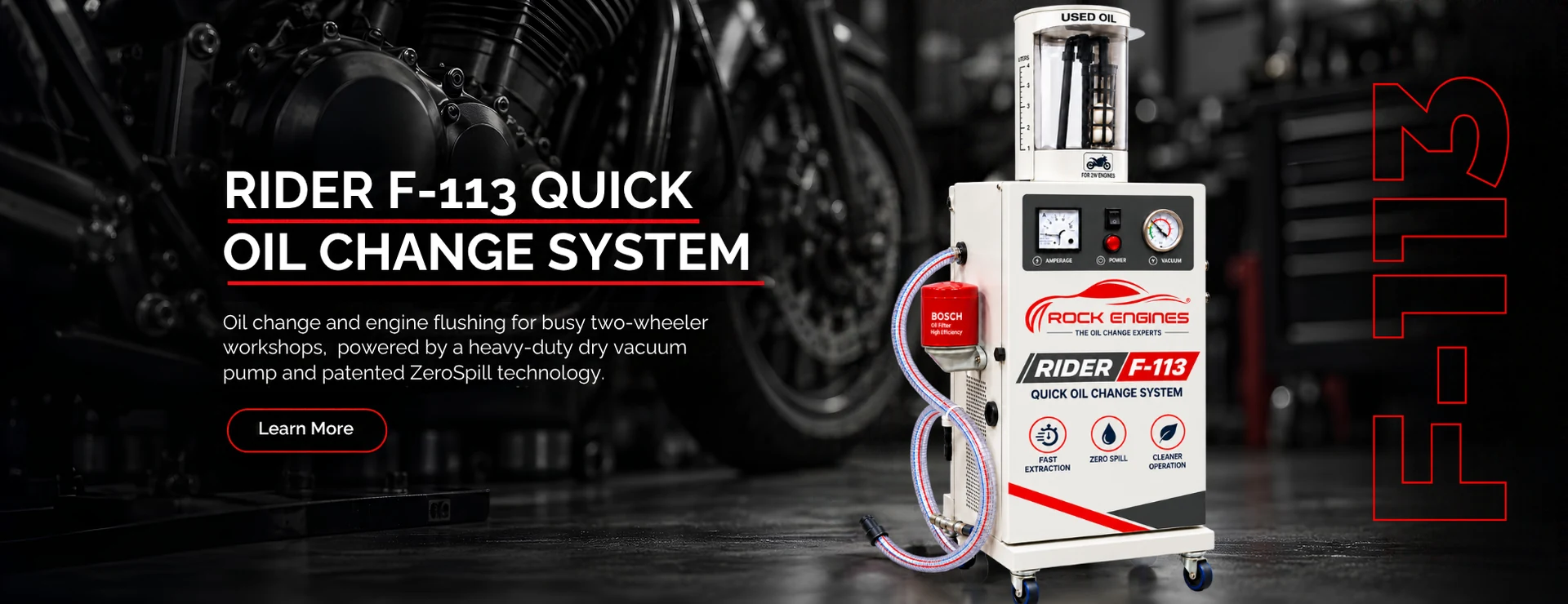 Rider F-113 Quick Oil Change System